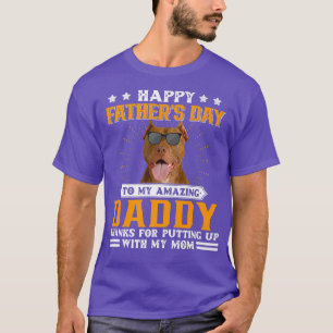 Happy Father's Day American Pit Bull Dog Vater Ges T-Shirt