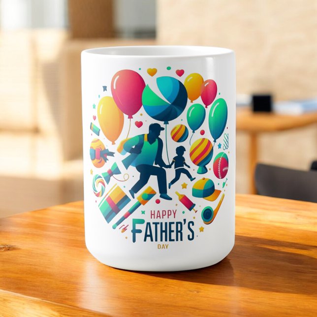 Happy Father's Day Balloon Celebration Kaffeetasse (Von Creator hochgeladen)
