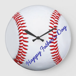 Happy Father's Day Baseball Large Wall Clock Große Wanduhr