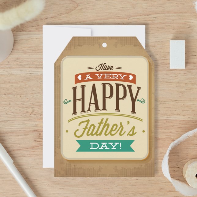 Happy Father's Day Big Gift Tag Karte (Von Creator hochgeladen)