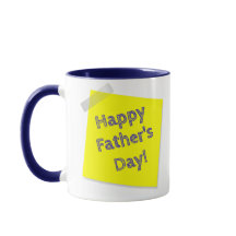 Happy Father's Day Blue and Yellow Gift Tasse