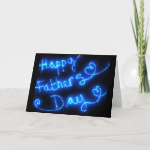 Happy Father's Day Blue Lights Karte