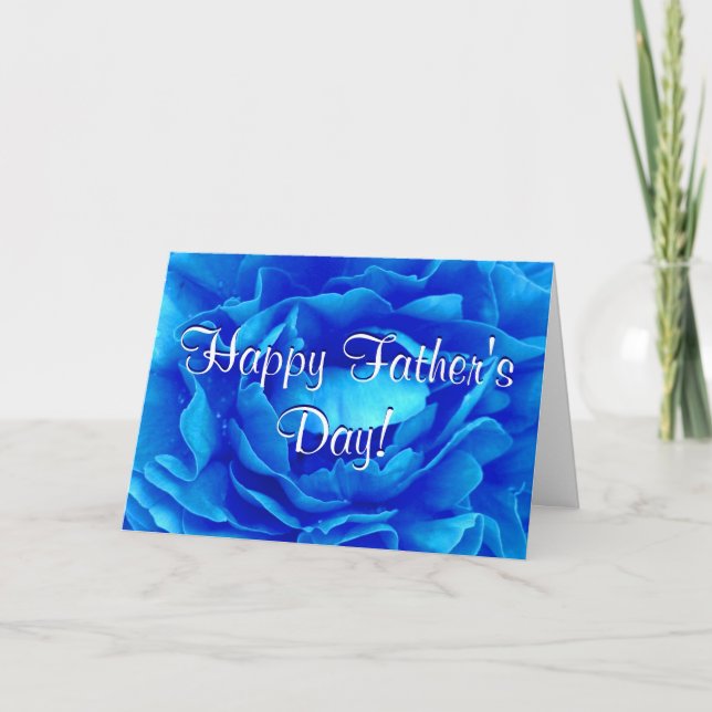 Happy Father's Day Blue Rose Karte (Vorderseite)