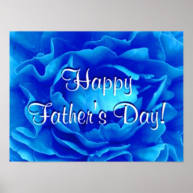 Happy Father's Day Blue Rose Poster (Vorne)