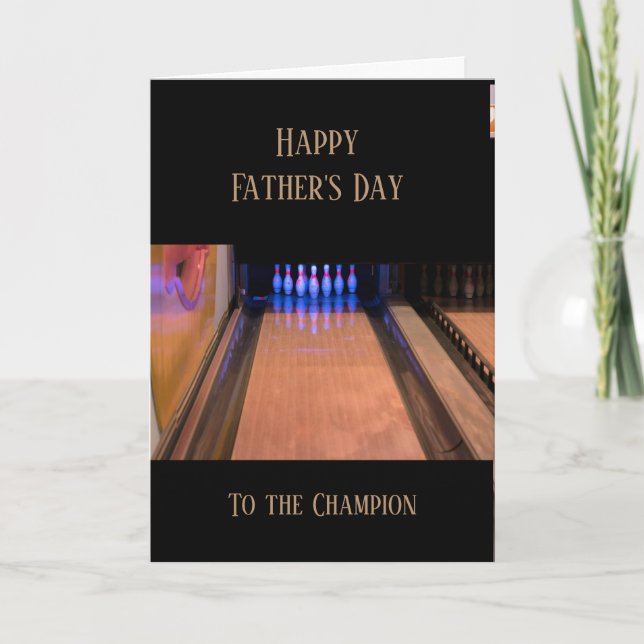 Happy Father's Day Bowling Karte (Vorderseite)