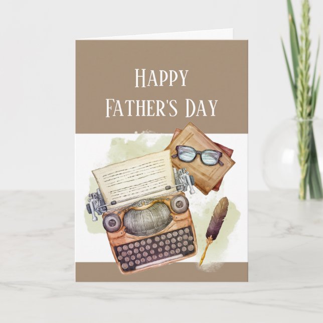 Happy Father's Day Cars Schriftsteller Schreibmasc Karte (Vorderseite)