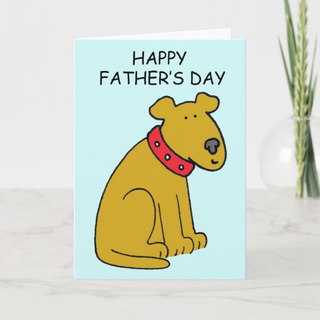 Happy Father's Day Cartoon Dog Karte (Vorderseite)