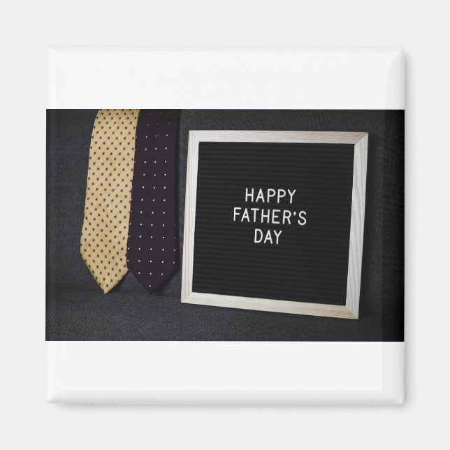 Happy Father's Day Classic Black Magnet (Vorne)