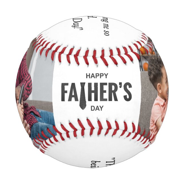 Happy Father's Day Custom Foto Baseball (Rückseite)