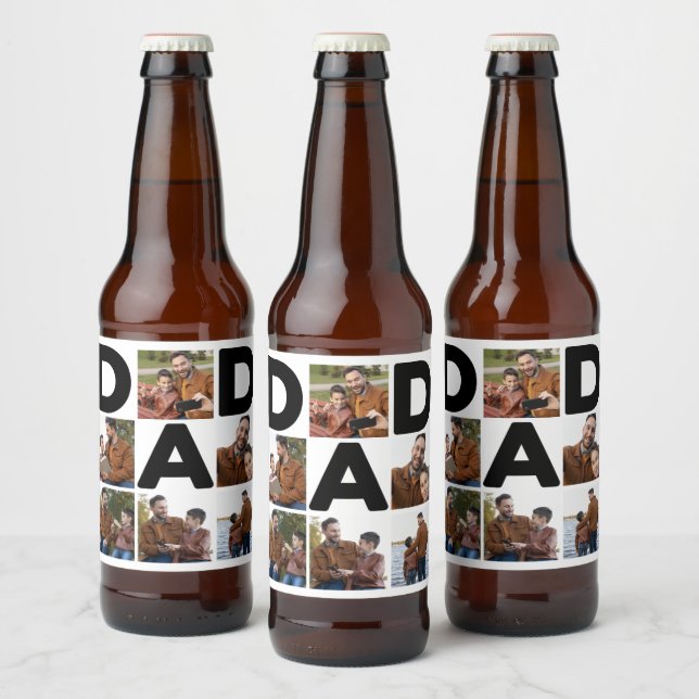 Happy Father's Day Custom Foto Bierflaschenetikett (Flaschen)