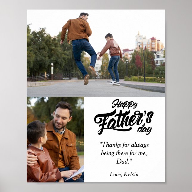 Happy Father's Day Custom Foto Poster (Vorne)