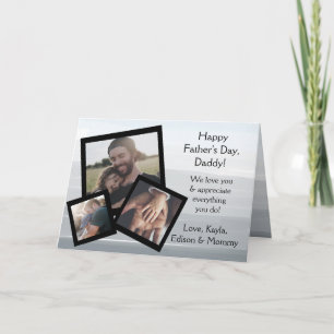 Happy Father's Day Family Photos Karte