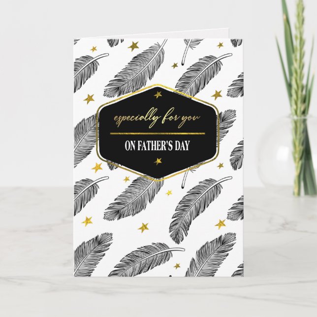 Happy Father's Day. Feather Pattern Karte (Vorderseite)