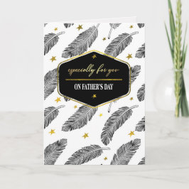 Happy Father's Day. Feather Pattern Karte