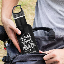 Happy Father's Day Fun World's Best Vater Kids Nam Edelstahlflasche
