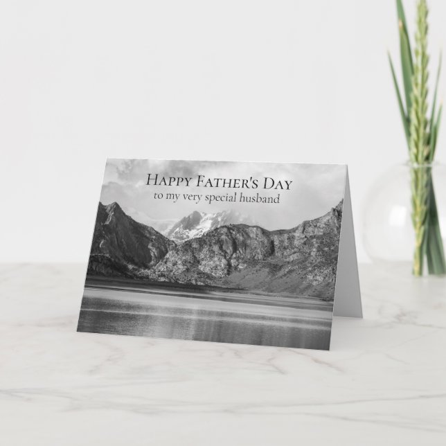 Happy Father's Day Husband Mountain Lake Foto Karte (Vorderseite)