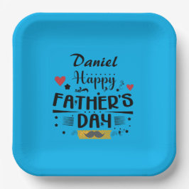 Happy Father's Day Leaping Frösche Hört Mustache Pappteller