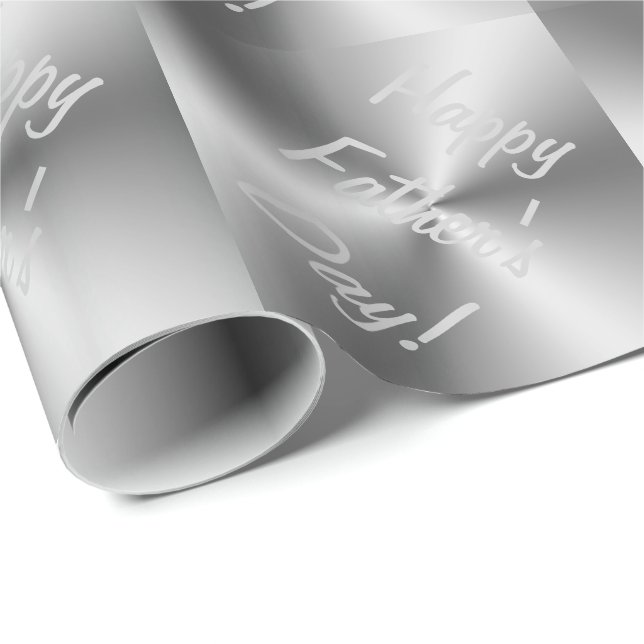 Happy Father's Day Metallic Silver Geschenk Wrappi Geschenkpapier (Rolleneckpunkt)