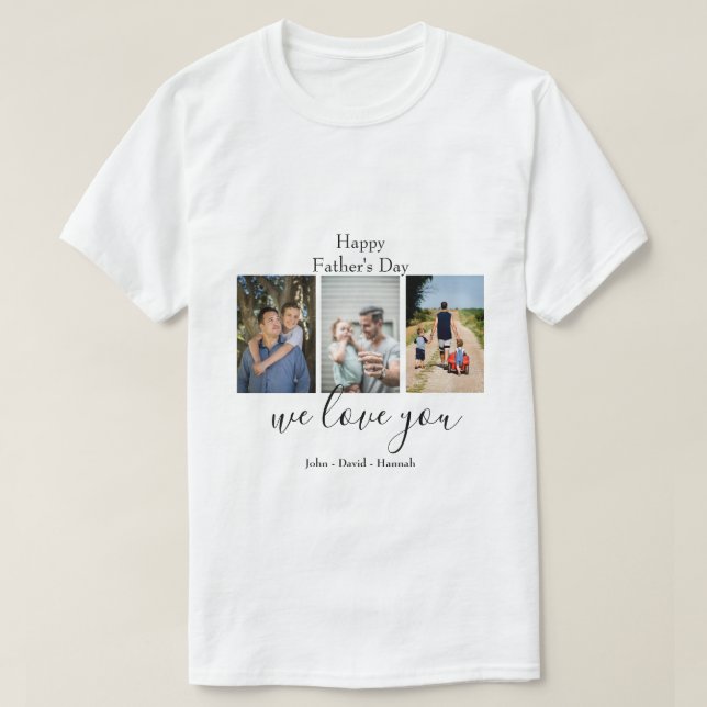 Happy Father's DAY-Niedlich Foto Collage T - Shirt (Design vorne)