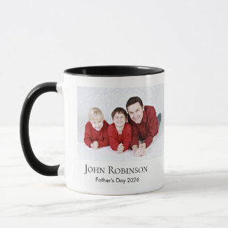 Happy Father's Day Photo with Name and Year Tasse
