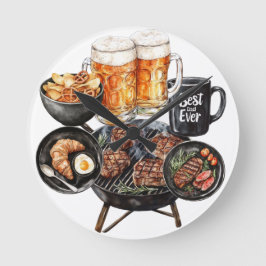 Happy Father's Day Runde Wanduhr