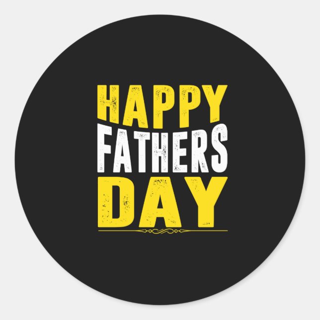 happy fathers day runder aufkleber (Vorderseite)