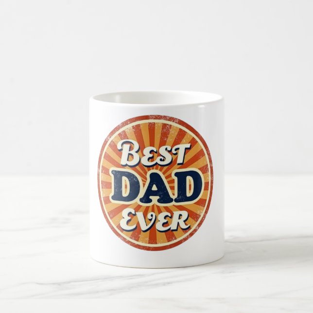 Happy Father's Day Shirt - Retro Abzeichen Kaffeetasse (Mittel)