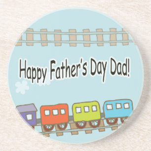 Happy Fathers Day Train Sandstein Untersetzer