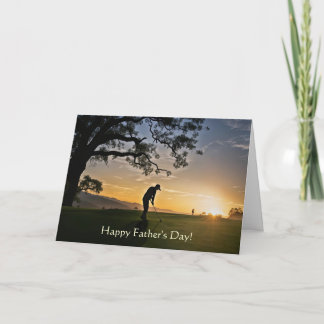 Happy Fathers Day with Golfing Theme Karte