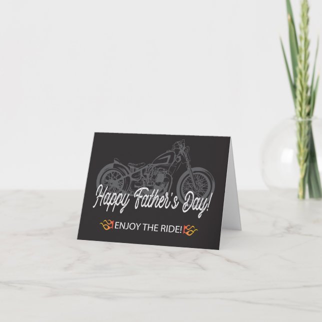 Happy Father's Day with Motorcycle Enjoy the Ride Karte (Vorderseite)