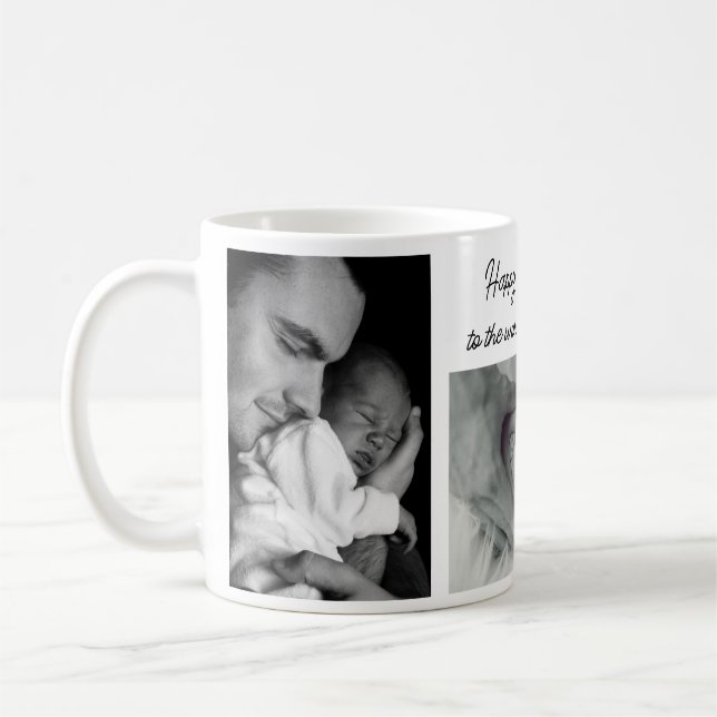 Happy Father's Day World's Best Vater 3 Foto Kaffeetasse (Links)