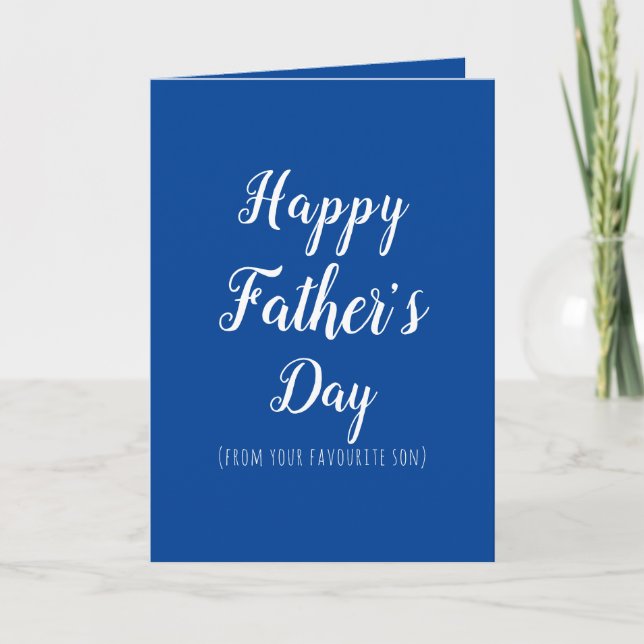 Happy Fathers Vater lustiger Lieblingssohn Karte (Vorderseite)