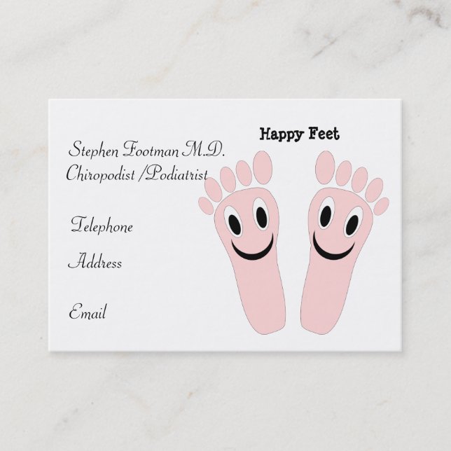 Happy Feet Chiropodist Carte de visite (Devant)