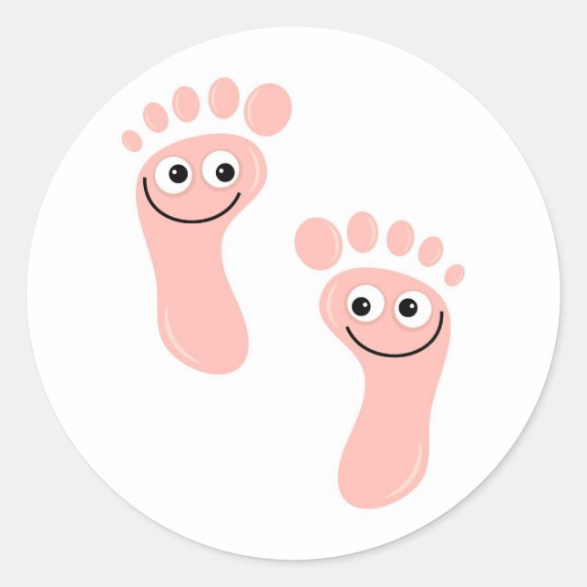 Happy Feet Runder Aufkleber (Vorderseite)