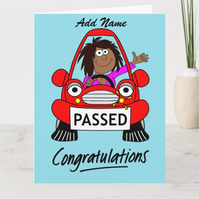 Happy Female, einfach die Testkarte für das Fahren Karte (Vorderseite)