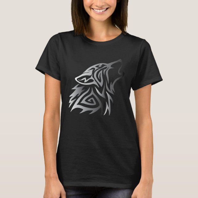 Happy Fenrir Wolf Howls Odin Nordic God Valhalla T-Shirt (Vorderseite)