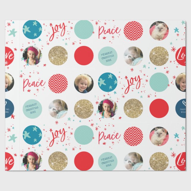 HAPPY FERIEN Foto Spot Freude Liebe Frieden Rotes  Geschenkpapier (Saum)