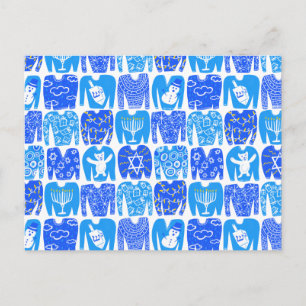 HAPPY FERIEN Funny Ugly Hannukah Sweaters Postkarte
