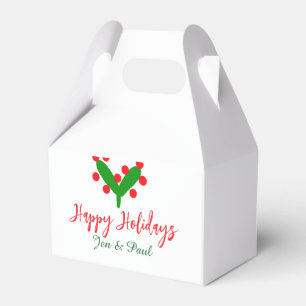 Happy Ferien grünes rotes Paar Name grünes Blatt Geschenkschachtel