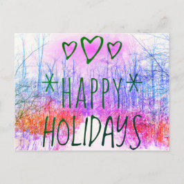 HAPPY FERIEN WINTER PATH POSTCARD POSTKARTE