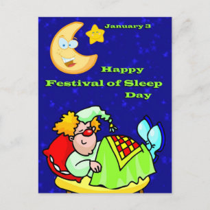 Happy Festival of Sleep Day 3. Januar Postkarte