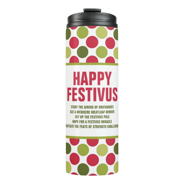 Happy Festivus Travel Mug/Thermal Tumbler by ©NHC Thermosbecher (Vorderseite)