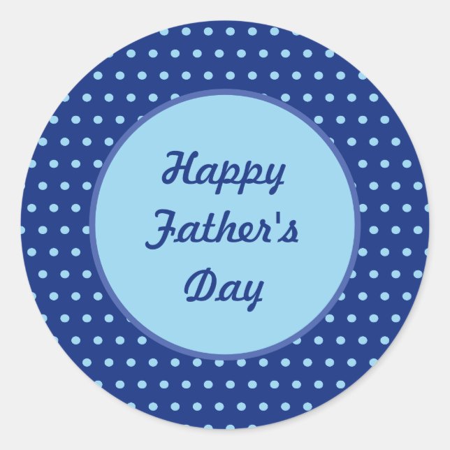 Happy Fête des pères Polka Dot Round Stickers (Nav (Devant)