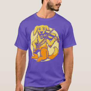 Happy Fiddle Player Violin Doggo Niedlich Music Fe T-Shirt