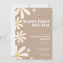 Happy First Bee Day Kids Erstgeburt Einladung