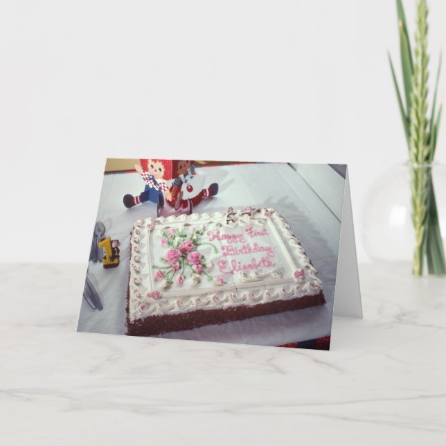 Happy First Birthday Elisabeth Karte (Vorderseite)