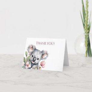 Happy First Birthday Watercolor Koala Dankeskarte