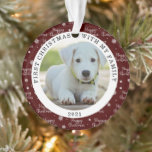 Happy First Christmas Custom Foto Ornament<br><div class="desc">Buffalo karierter Hintergrund mit einem benutzerdefinierten Foto und Drehbuch "First Christmas With My Family",  um dieses Produkt unvergesslich zu machen. Karo in unserem Shop für mehr Ornamente.</div>