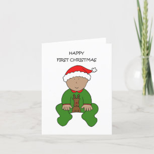 Happy First Christmas für Asian Baby Feiertagskarte