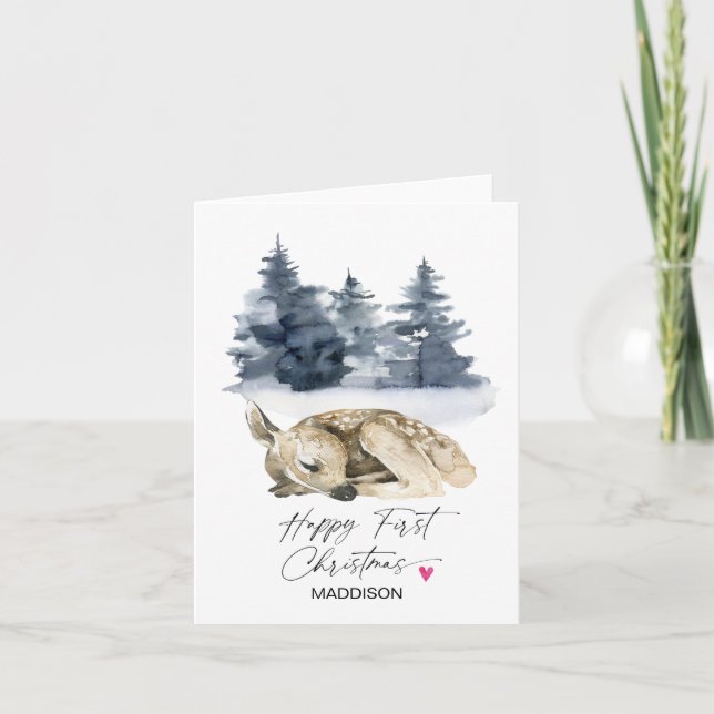 Happy First Christmas für Baby 1. Weihnachten Karte (Vorderseite)